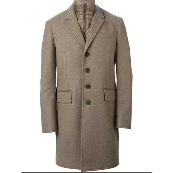 NWT Burberry Men Size M Lyndson 3-in-1 Taupe Wool Cashmere Long Coat + Vest - Picture 1 of 14